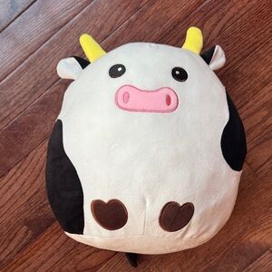 Squishmallows 12” Colin the Cow Black & White W/Pink Nose Kelly Toy